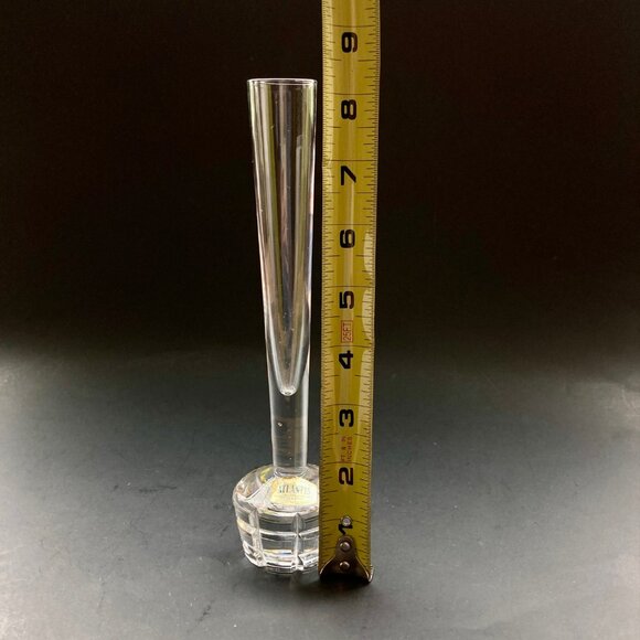 VTG Atlantis Full Lead Crystal Hand Blown & Cut 8"H Conical Bud Vase Portugal - Picture 11 of 13